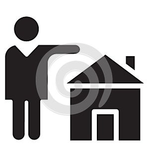 Basic RGB Estate agent Isolated Vector Icon which can easily modify or edit