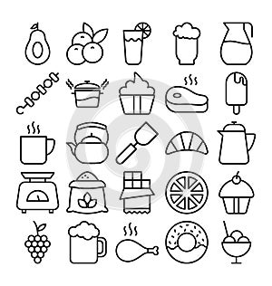 Basic RGB  Food Isolated Vector icons set that can easily modify or  Food Isolated Vector icons set that can easily modify or edit