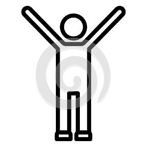 Basic RGB Handsup, happy person Isolated Vector icon which can easily modify or edit