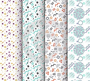 Memphis seamless patterns available in swatches panel