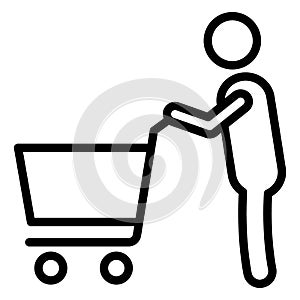 Basic RGB shopping time, Buyer, Isolated Vector icon which can easily modify or edit