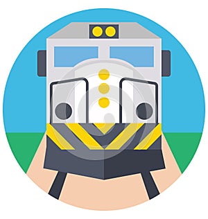 Basic RGB Train Color Isolated Vector Icon that can be easily modified or edit photo