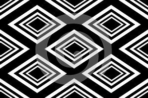 Seamless Polygonal Monochrome Diamond Pattern. Geometric Abstract Background. Suitable for textile, fabric, packaging and web desi