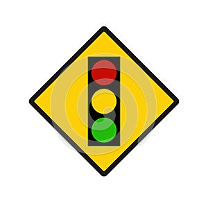 Basic RGBWarning sign of red light isolated. Traffic light icon vector on red triangle sign. Creative traffic light sign template