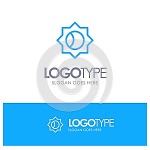 Basic, Setting, Ui Blue outLine Logo with place for tagline