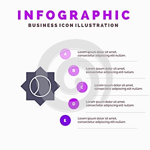 Basic, Setting, Ui Solid Icon Infographics 5 Steps Presentation Background