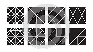 Basic shape collection of square shape pattern for design elements