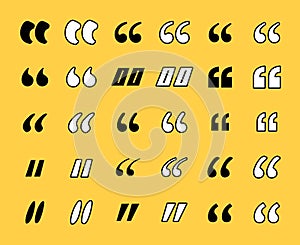 Marks or quotes icons set