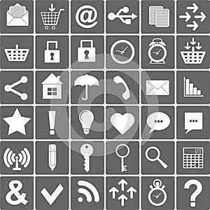 Basic Smartphone Icons Set. Vector Illustration