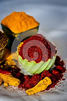 Basic spices of Indian food. photo