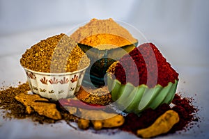 Basic spices of Indian food. photo