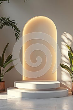 Basic yet stylish display podium for clean mockup presentations.