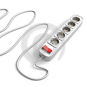 Basic surge protector electric outlet on white