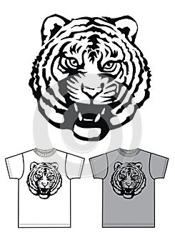 Basic t-shirt for men or boys tiger print