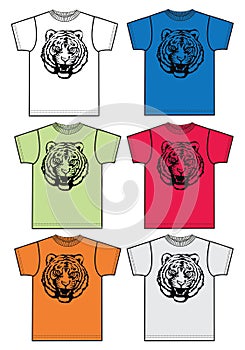 Basic t-shirt for men or boys tiger print