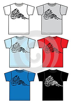 Basic t-shirt for men or boys tiger print