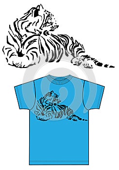 Basic t-shirt for men or boys tiger print photo