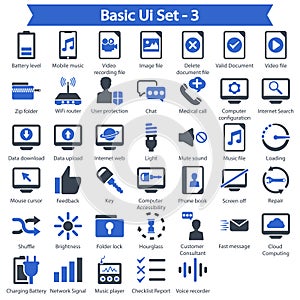 Basic Ui Icon set - Blue series