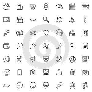 Basic ui line icons set