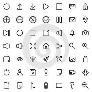 Basic UI line icons set