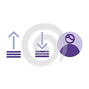 Basic user interface icon set outline include control, option, switch, toggle, remove, garbage, delete, bin, trash, arrow, upload,