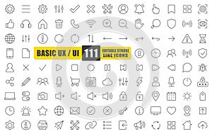 Basic UX UI Line Icon Set