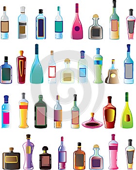 Basic vector alcohol bottles