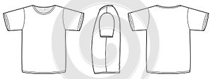 Basic vector unisex T-shirt template illustration. photo