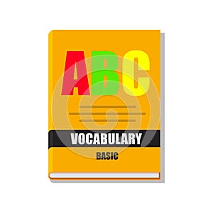 Basic vocabulary handbook icon isolated on white background