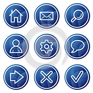 Basic web icons, blue circle buttons series