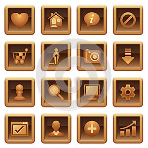 Basic web icons. Brown series.