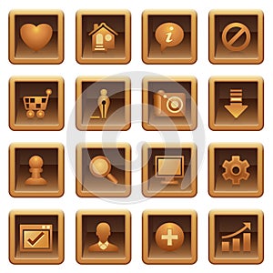 Basic web icons. Brown series.