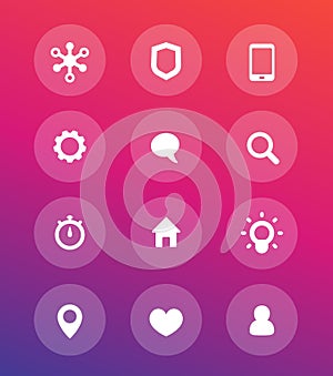 Basic web icons, communication and technology