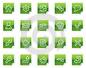 Basic web icons, green sticker series