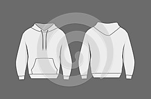 Basic white male hoodie mockup.