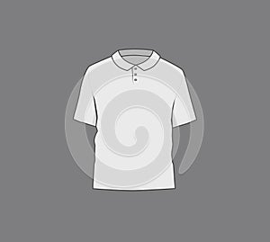 Basic white male polo shirt mockup. Front and back view.