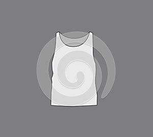 Basic white male tank top mockup. Front and back view.