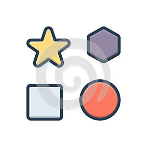Color illustration icon for Basically, mathematically and type photo