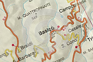Basico. Map. The islands of Sicily, Italy photo