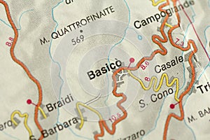 Basico. Map. The islands of Sicily, Italy