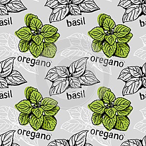 Basil and oregano pattern