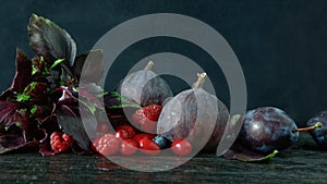 Basil, rries and ripe