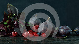 Basil, rries and ripe