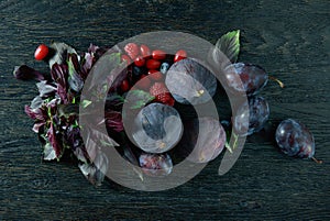 Basil, rries and ripe