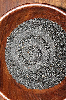 Basil seeds or sabja seeds in bowl