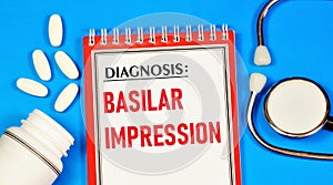 Basilar impression. Text label for a medical diagnosis.