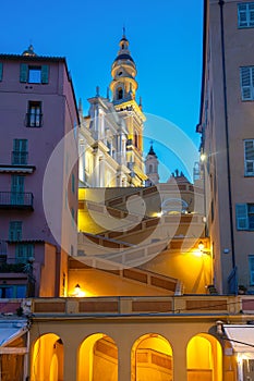 Basilica of the archangel Michael in Menton, France