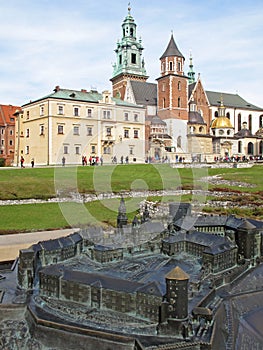 Basilica and castle of St Stanislaw and Vaclav or Wawel Cathedral, Wawel Hill, Krakow, Poland