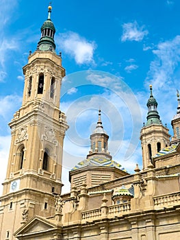 Basilica and cathedral of El Pilar, Zaragoza, Spain.