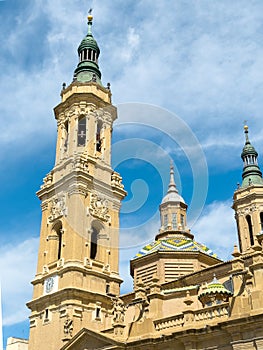 Basilica and cathedral of El Pilar, Zaragoza, Spain.